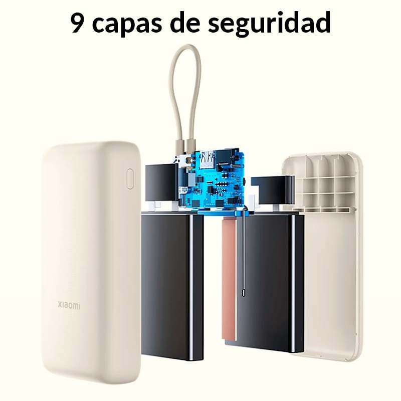 Xiaomi 33W Power Bank 20000mAh (Cable Integrado) Azul - capas de seguridad