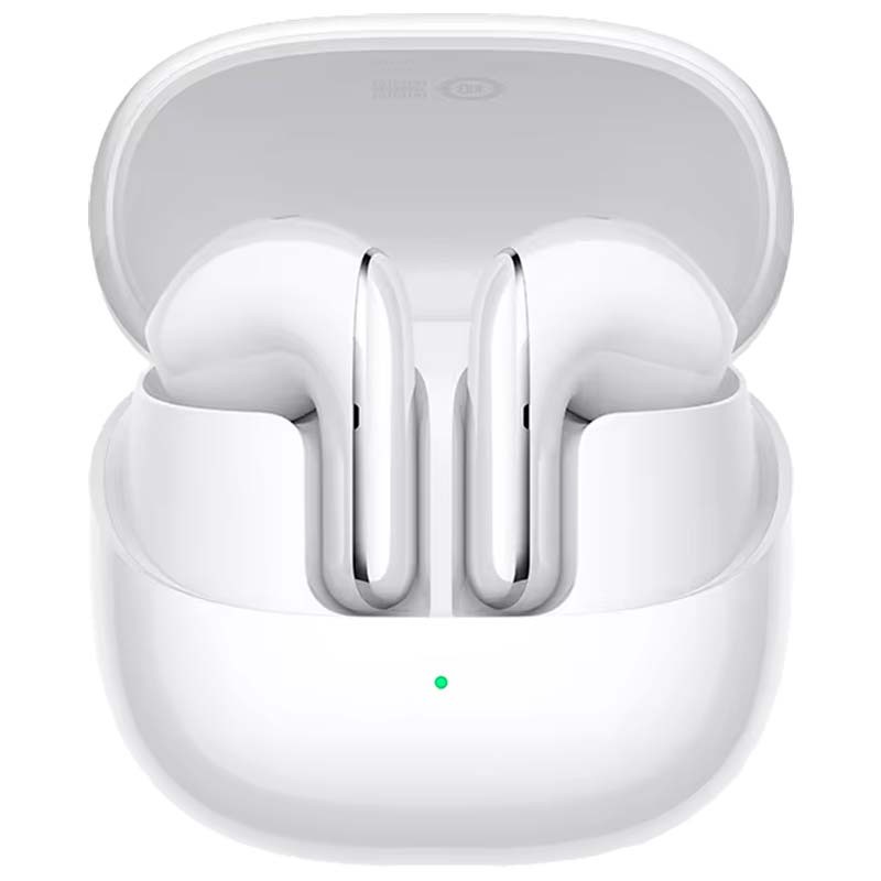 vue de face des Xiaomi Buds 5 ANC blancs