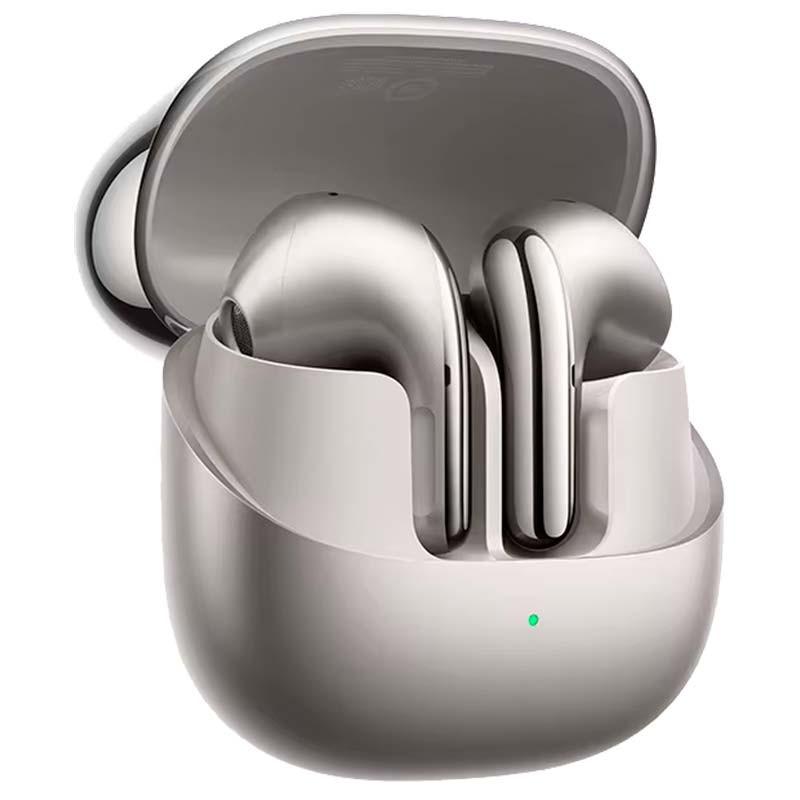 vista frontal y lateral de los Xiaomi Buds 5 ANC grises