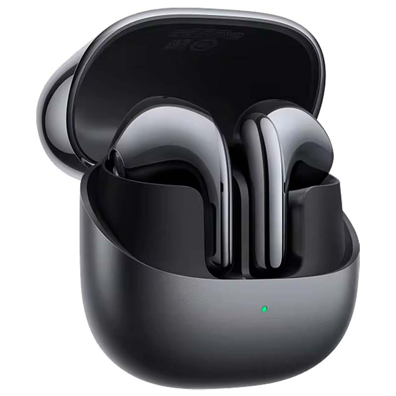 vista frontal y lateral de los Xiaomi Buds 5 ANC negros