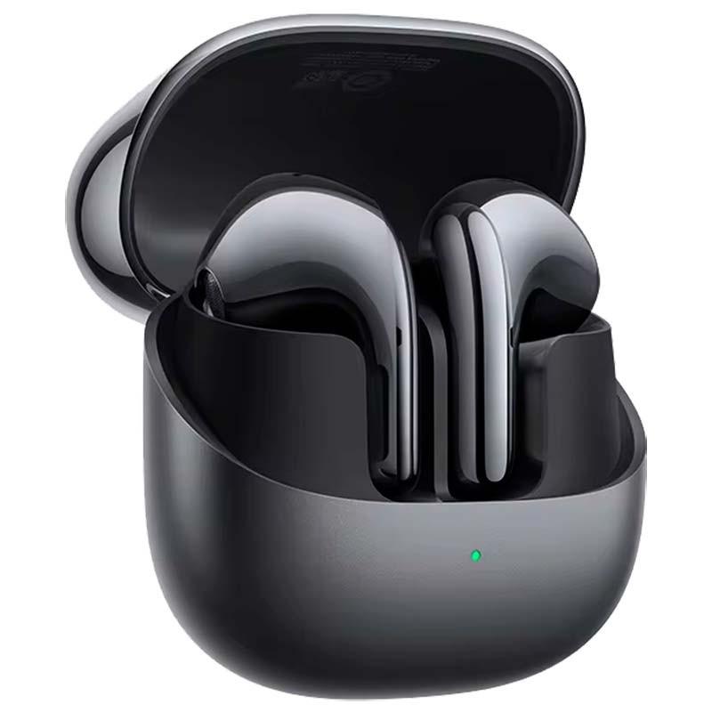 vista frontal y lateral de los Xiaomi Buds 5 ANC negros