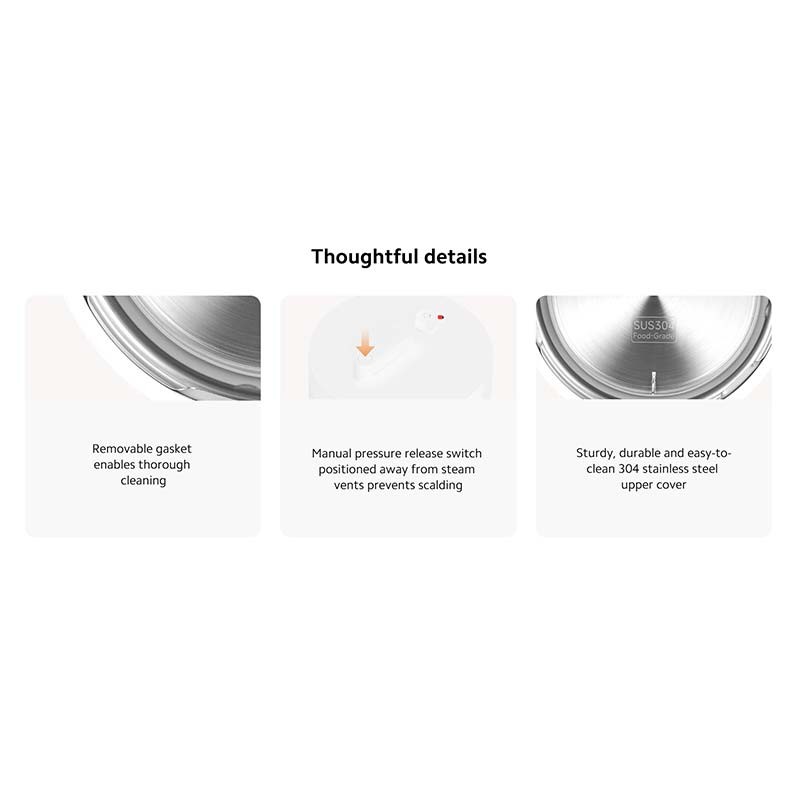 Xiaomi Electric Pressure Cooker 4,8L - detalhes do design
