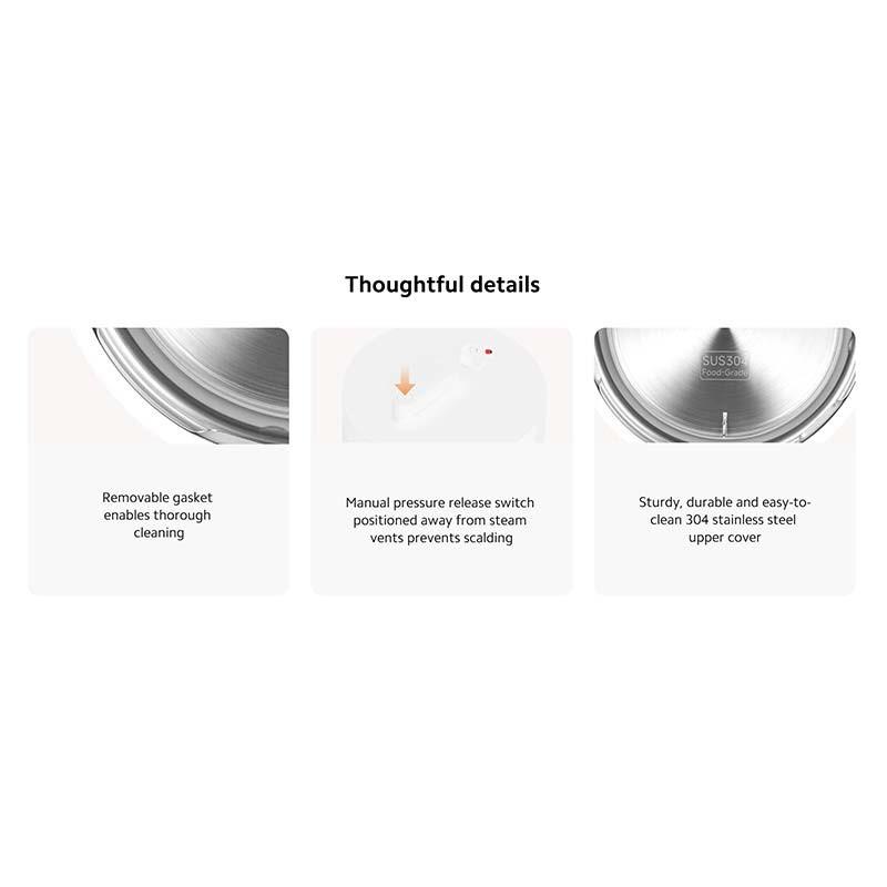 Xiaomi Electric Pressure Cooker 4,8L - detalhes do design