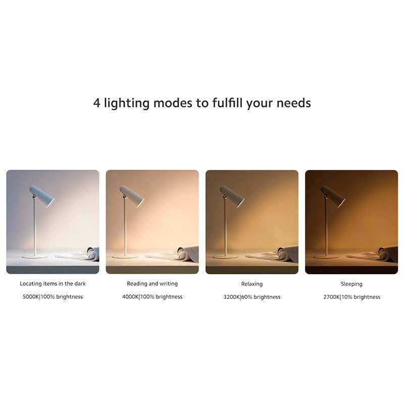 modos de iluminação da lâmpada Xiaomi Flexible Rechargeable Lamp