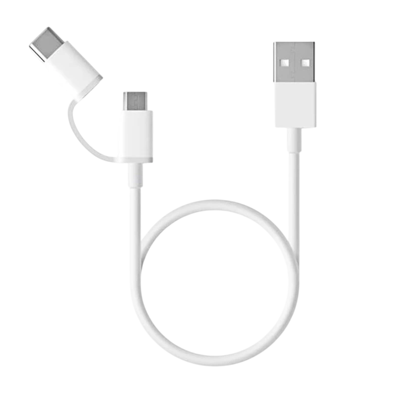 Xiaomi Mi Cable USB a USB Tipo C/Micro USB 30cm - Color Blanco