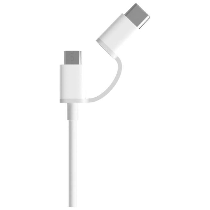 Xiaomi Mi Cable USB a USB Tipo C/Micro USB 30cm - Color Blanco Frontal