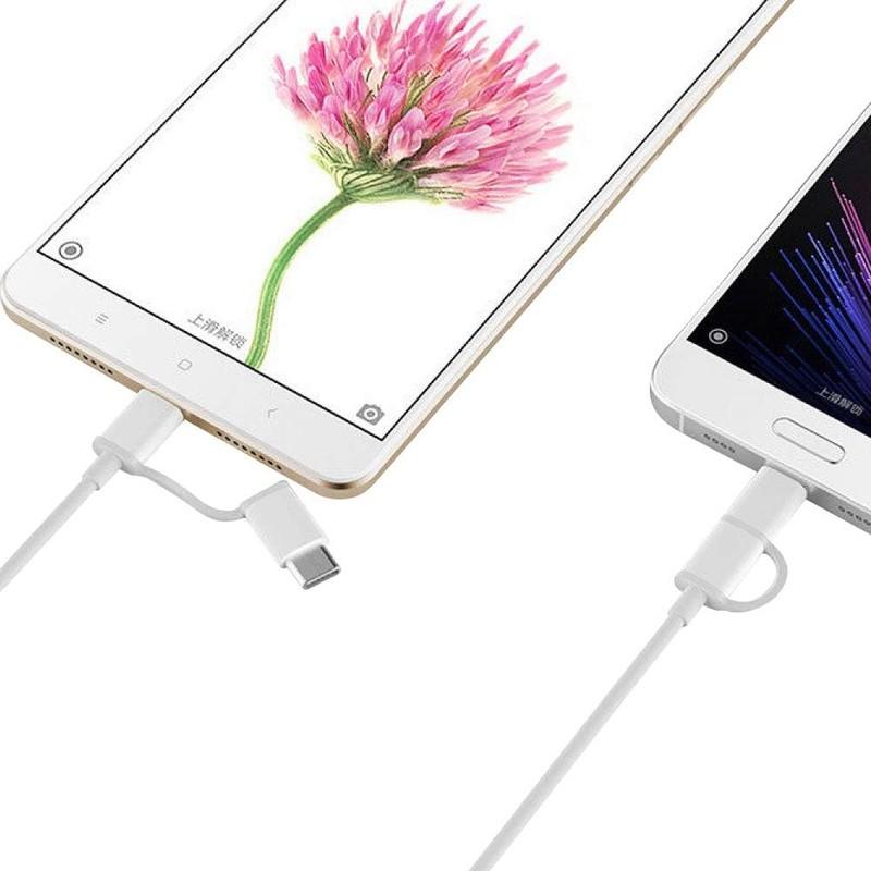 Xiaomi Mi Cable USB a USB Tipo C/Micro USB 30cm - Color Blanco Uso 