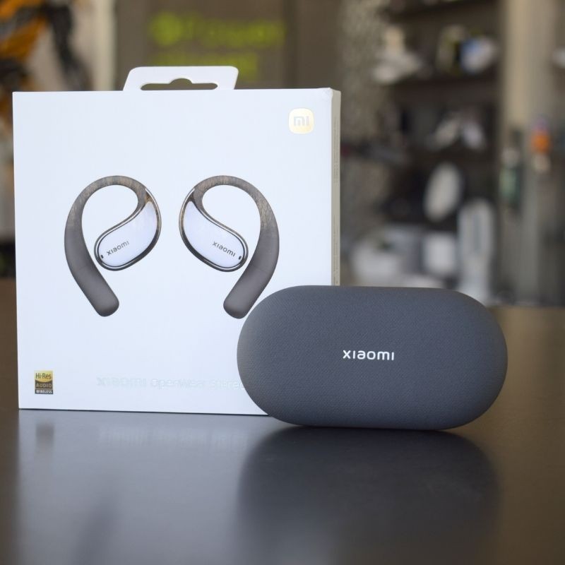Foto frontal real da caixa fechada do Xiaomi Openwear Stereo Grey - Auscultadores com Design Aberto