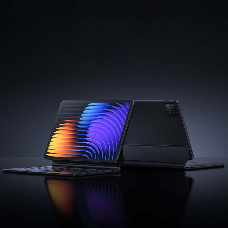 Clavier Xiaomi Pad 7 / 7 Pro Touchpad Keyboard avec Étui Intelligent Noir - vue avant et arrière