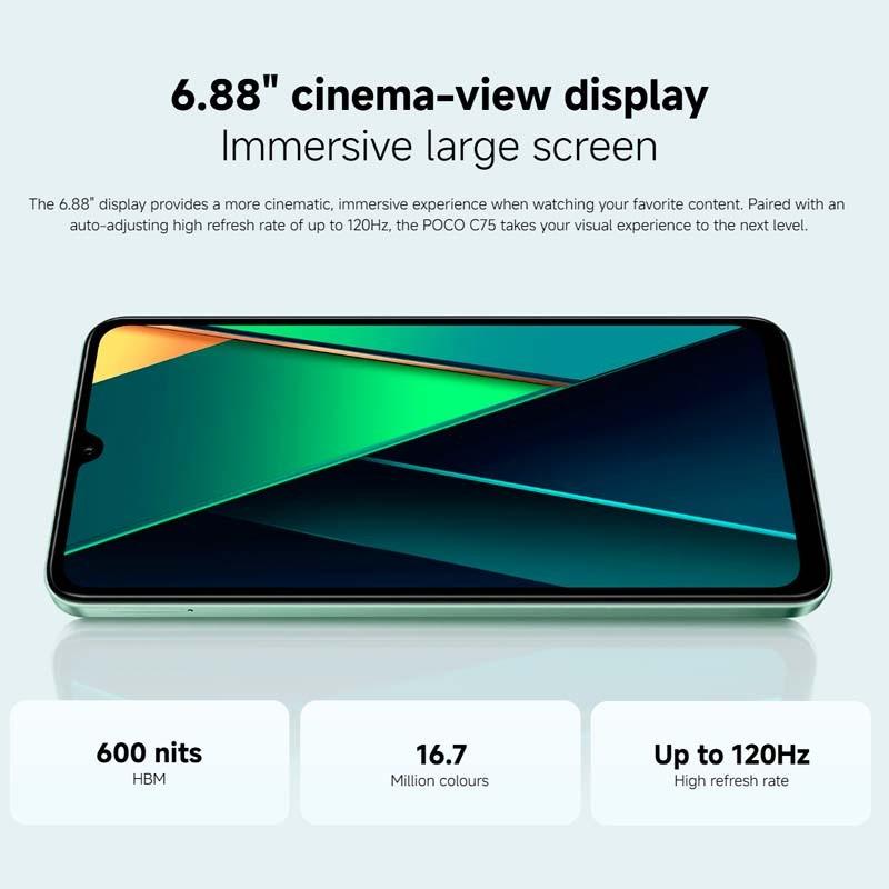 Xiaomi Poco C75 Verde - pantalla de 6.88"