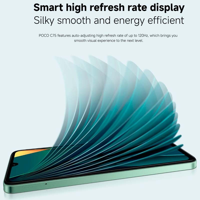 Xiaomi Poco C75 Verde - tasa de actualización de 120 Hz