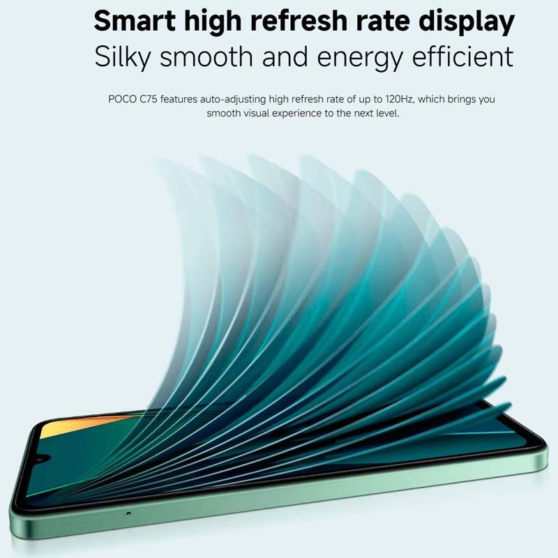 Xiaomi Poco C75 Verde - tasa de actualización de 120 Hz