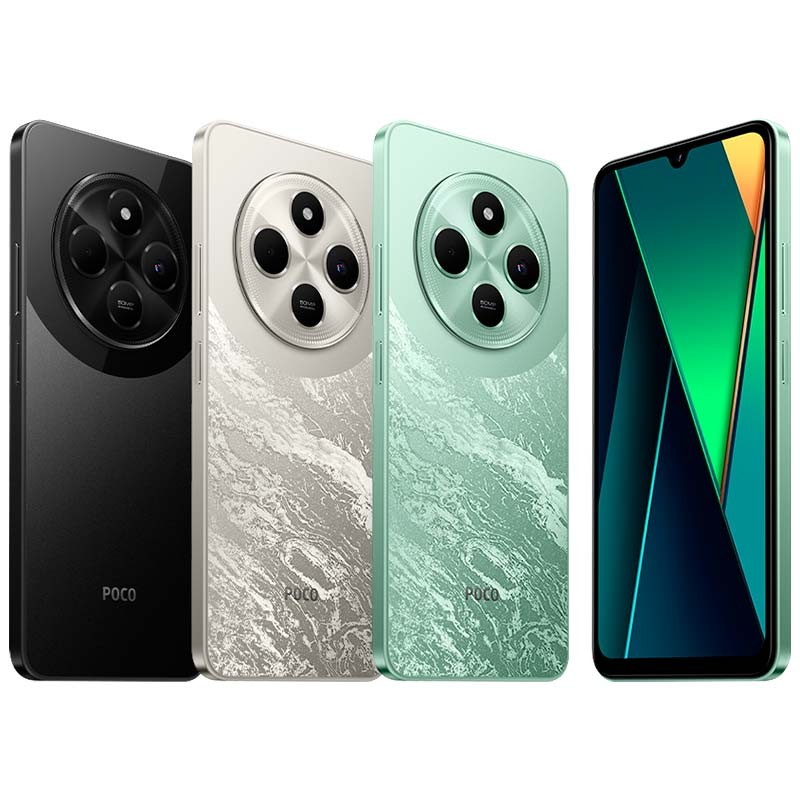 Xiaomi Poco C75 Verde - vista trasera de todos los colores