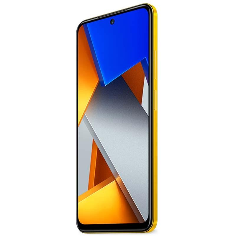 vista frontal y lateral del Xiaomi Poco M4 Pro 4G 8GB/256GB Amarillo