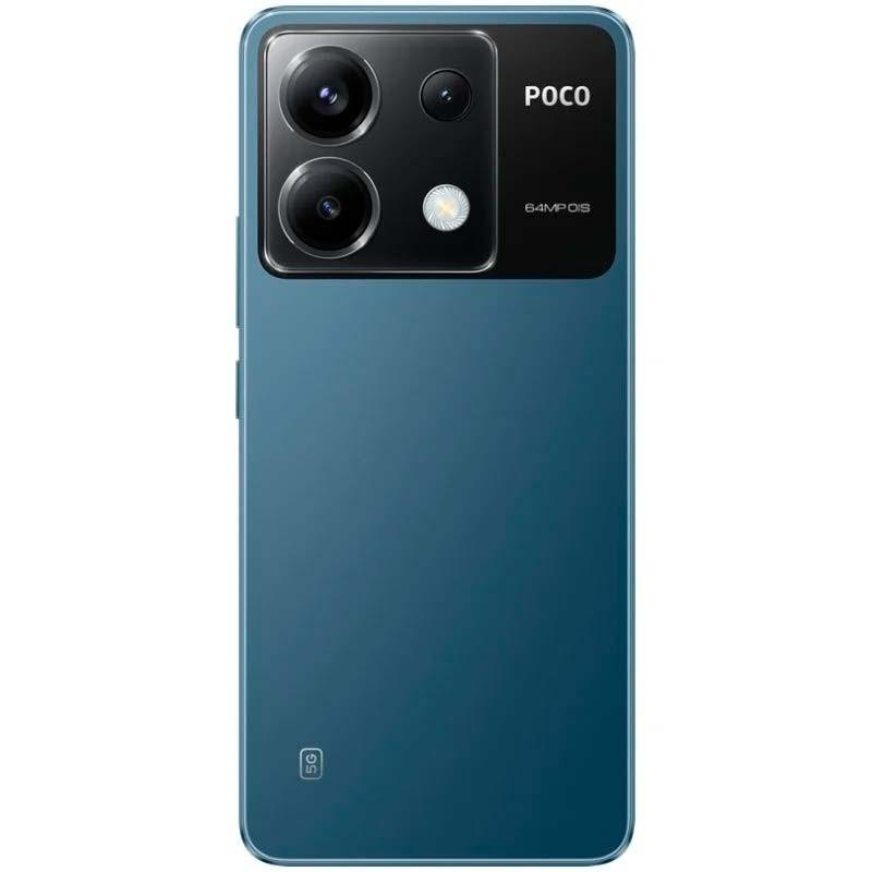 Vue arrière du Smartphone Xiaomi Poco X6 5G 12Go/256Go Bleu