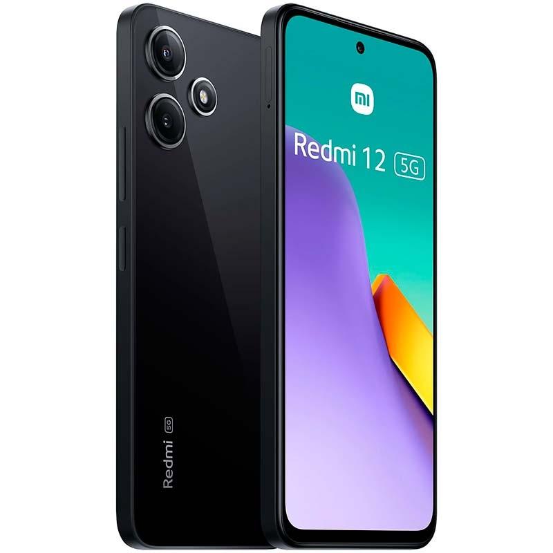 vista frontal, trasera y lateral del Teléfono móvil Xiaomi Redmi 12 5G 4GB/128GB Negro
