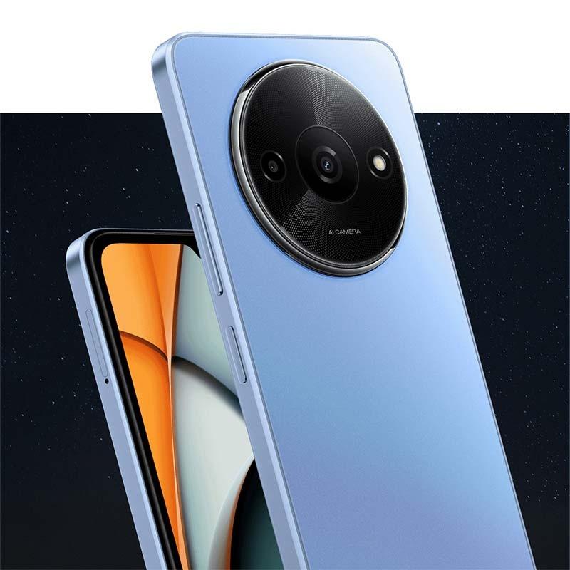 vista trasera, frontal y lateral del Teléfono móvil Xiaomi Redmi A3 4GB/128GB Azul