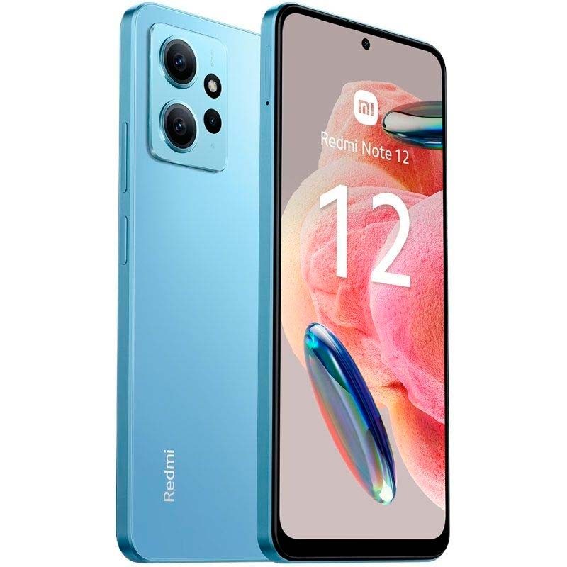 vista frontal, trasera y lateral del Teléfono móvil Xiaomi Redmi Note 12 4G 4GB/128GB Azul