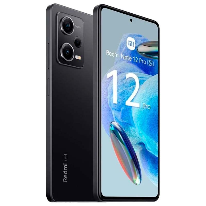 vista frontal, trasera y lateral del Teléfono móvil Xiaomi Redmi Note 12 Pro 5G 8GB/128GB Negro