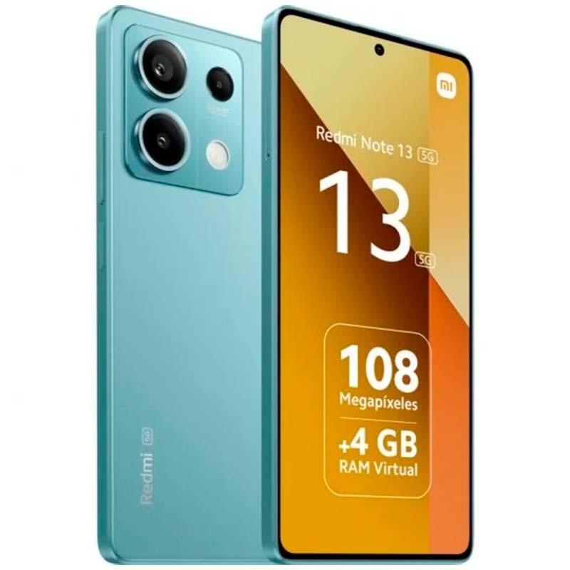 vista frontal, trasera y lateral del Teléfono móvil Xiaomi Redmi Note 13 5G 8GB/256GB Azul