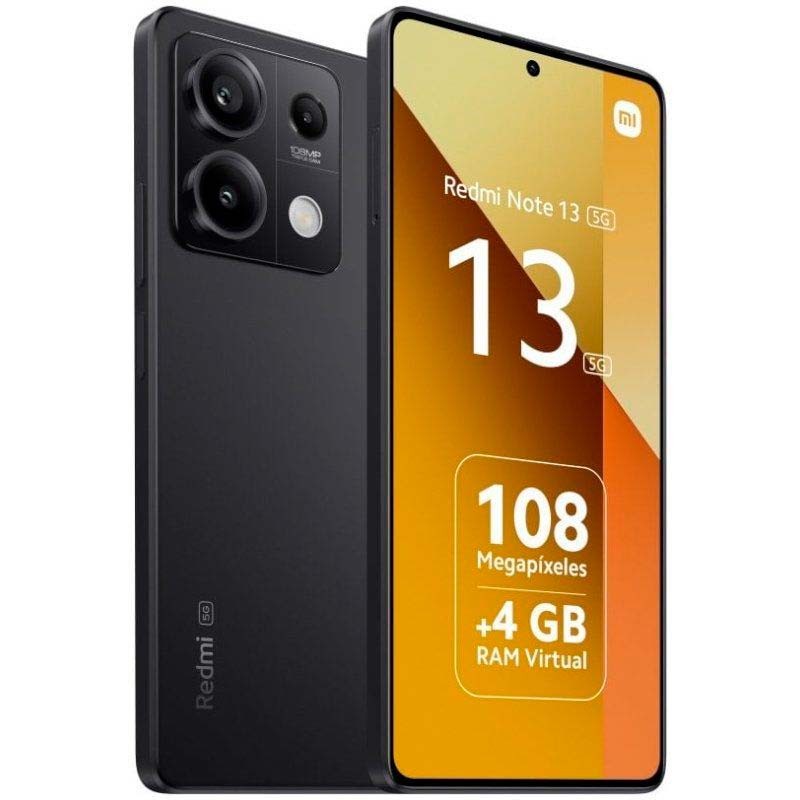 vista frontal, trasera y lateral del Teléfono móvil Xiaomi Redmi Note 13 5G 8GB/256GB Negro