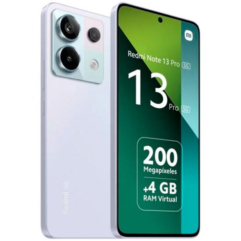 vista frontal, trasera y lateral del Teléfono móvil Xiaomi Redmi Note 13 Pro 5G 8GB/256GB Lila