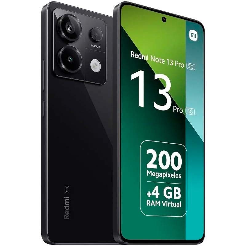 vista frontal, trasera y lateral del Teléfono móvil Xiaomi Redmi Note 13 Pro 5G 8GB/256GB Negro