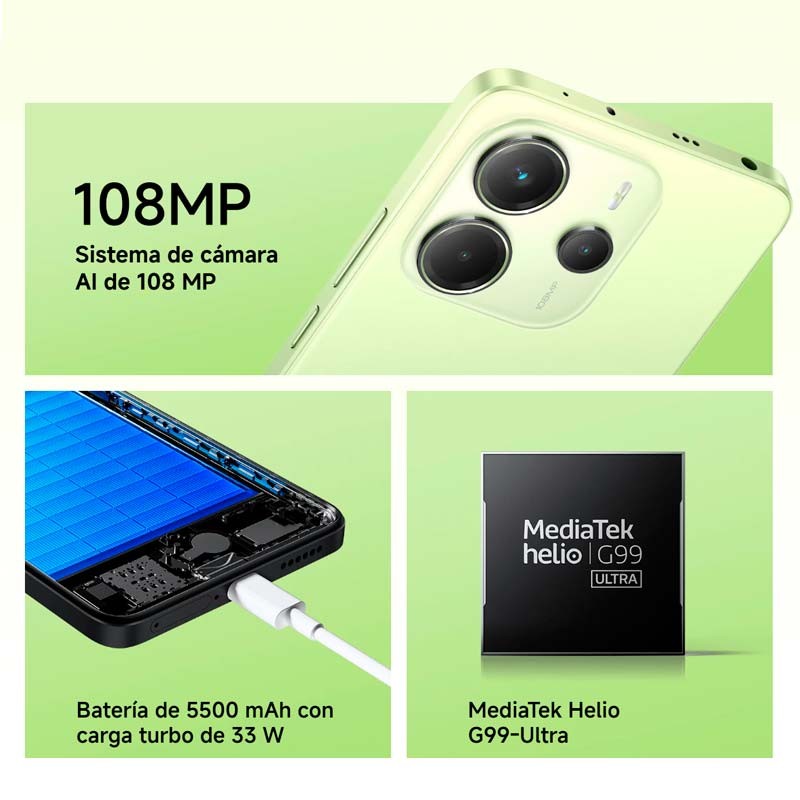 Xiaomi Redmi Note 14 4G 8GB/256GB Negro - cámara, batería y chip