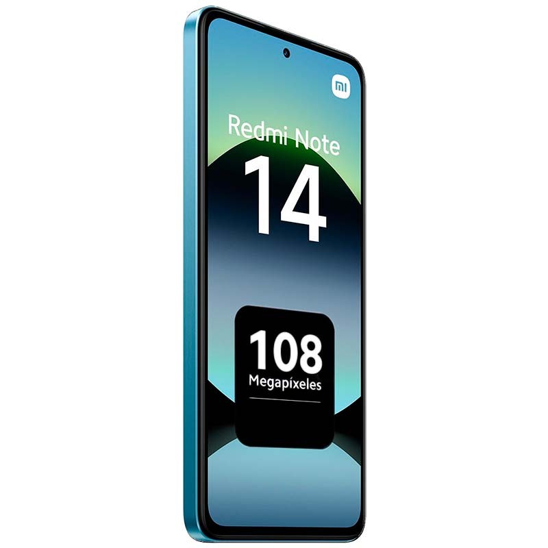 Xiaomi Redmi Note 14 4G 6GB/128GB Azul - vista frontal y lateral