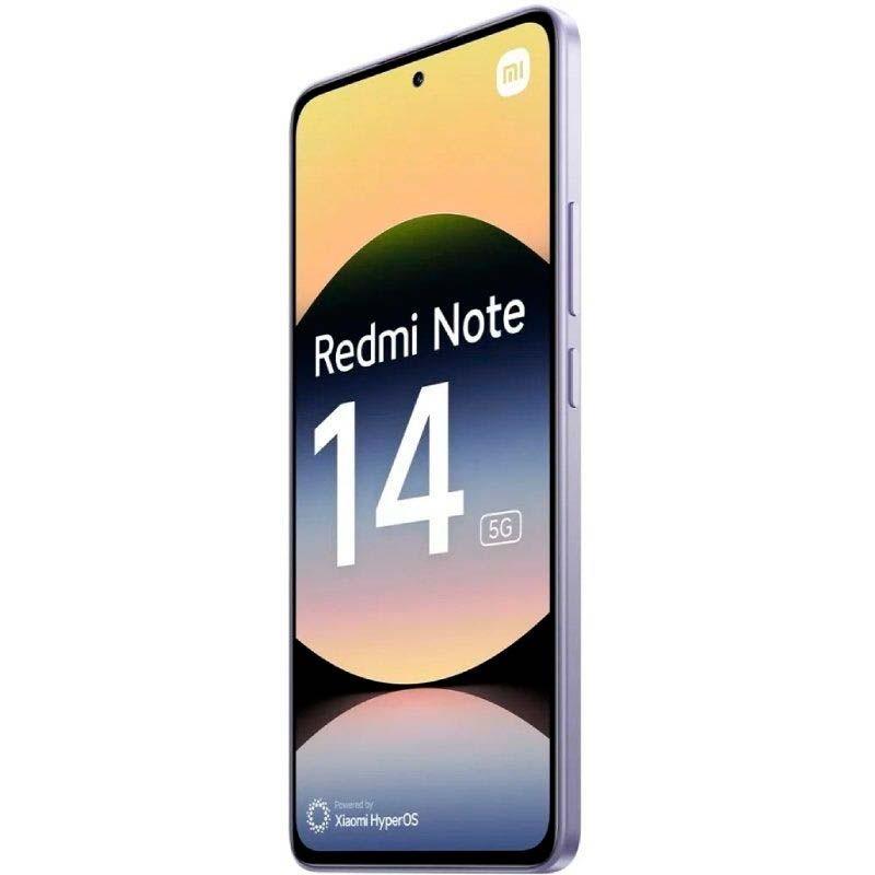Xiaomi Redmi Note 14 5G 8GB/256GB Lavanda - vista frontal y lateral derecho