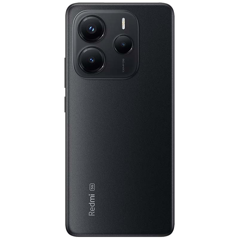 Xiaomi Redmi Note 14 5G 12GB/512GB Negro con trasera mate, módulo de triple cámara grande y logotipo Redmi; diseño elegante y minimalista