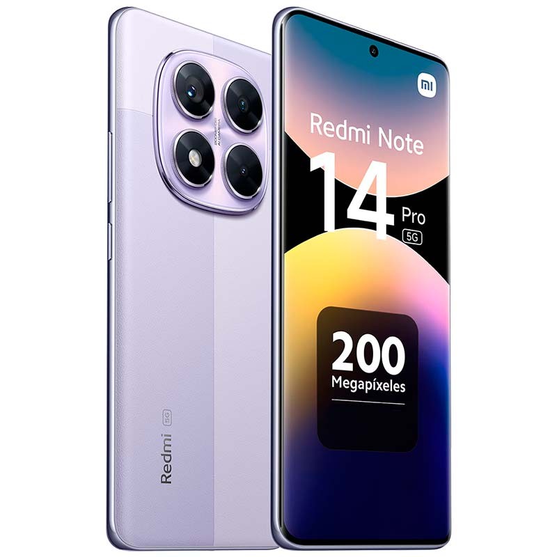 Xiaomi Redmi Note 14 Pro 5G 12GB/512GB Lavanda - vista frontal y trasera