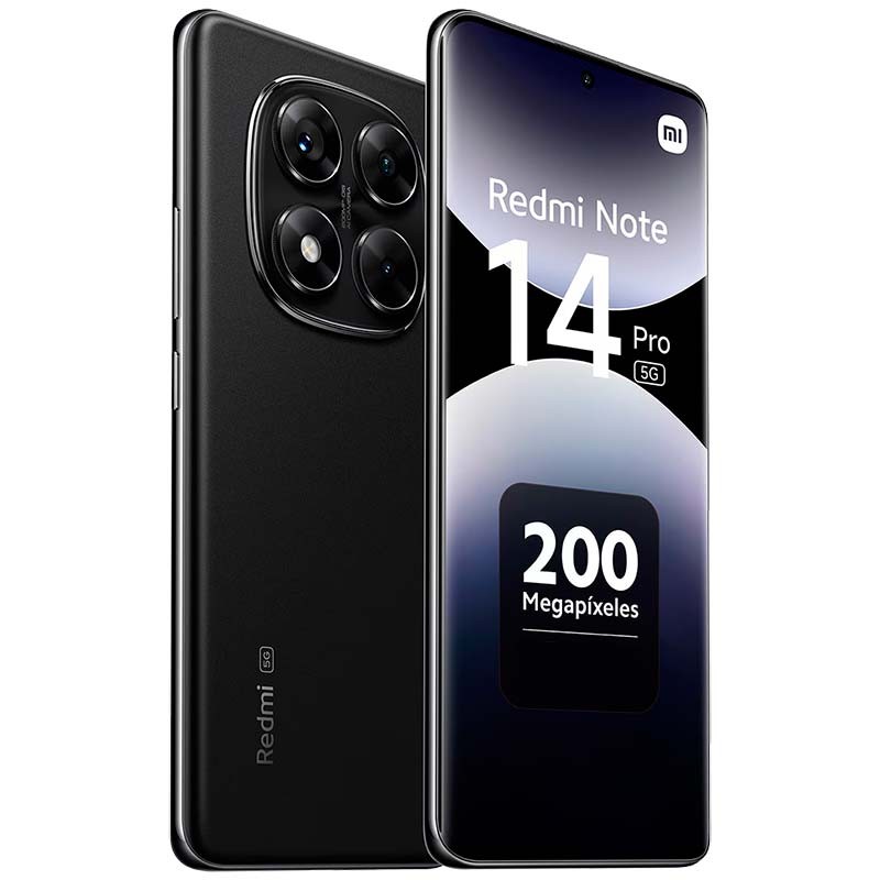 Xiaomi Redmi Note 14 Pro 5G 12GB/512GB Negro - vista frontal y trasera