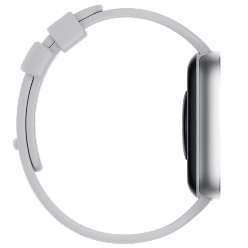 vista lateral del Reloj inteligente Xiaomi Redmi Watch 4 Plata