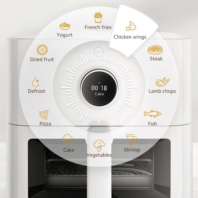 modos preestablecidos de la Freidora de Aire Xiaomi Smart Air Fryer 5.5L Blanco