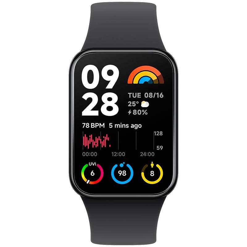 vista frontal de la Pulsera de actividad Xiaomi Smart Band 8 Pro Negro