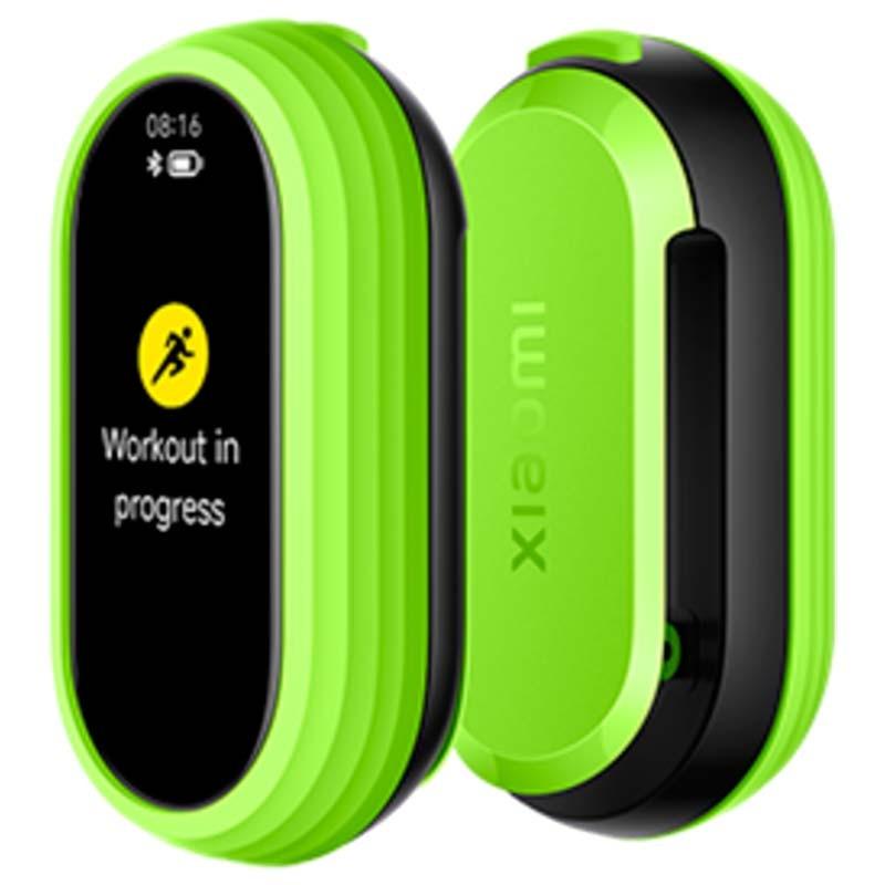 vista frontal y trasero del Running Clip negro+verde para Xiaomi Smart Band 8