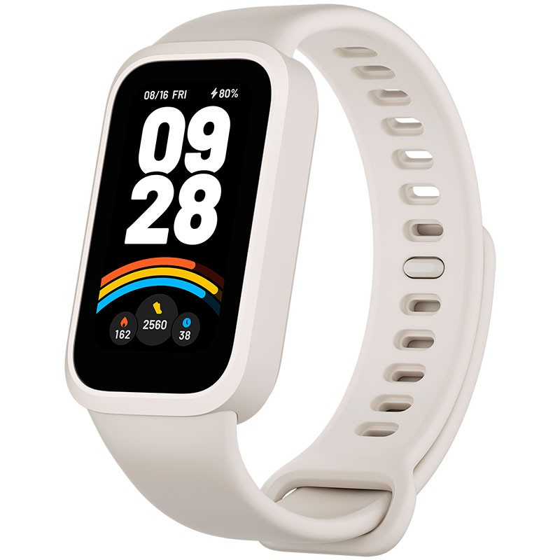 Xiaomi Smart Band 9 Active Beige - vista frontal y lateral