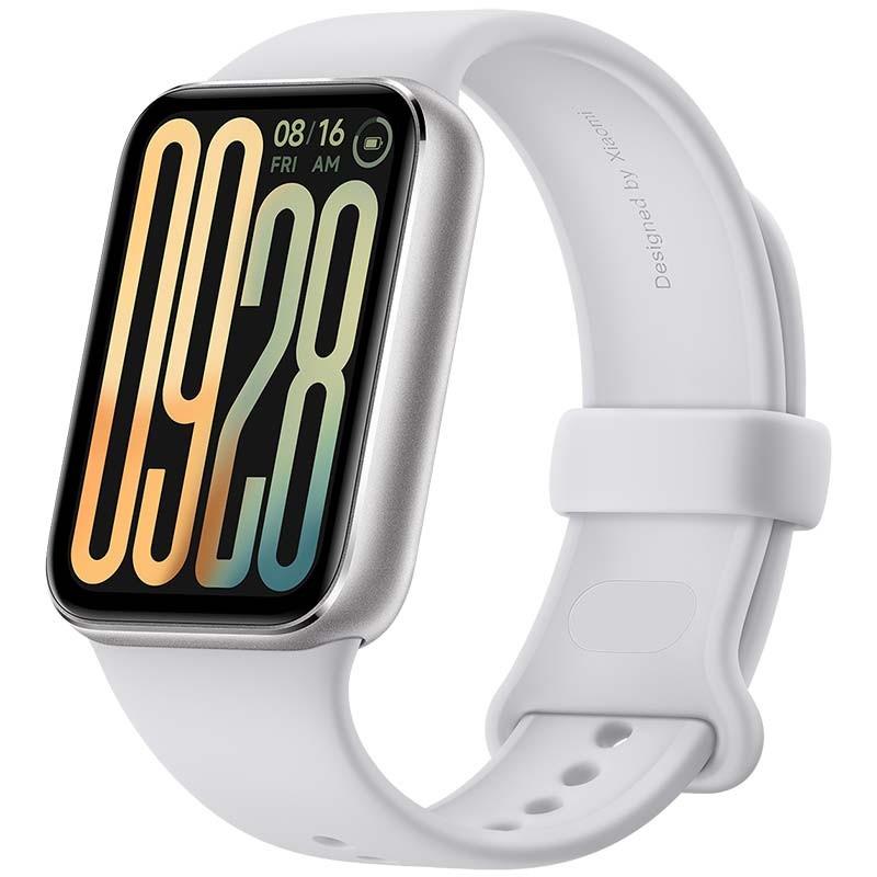 Xiaomi Mi Smart Band 9 Pro Plata - vista frontal y lateral