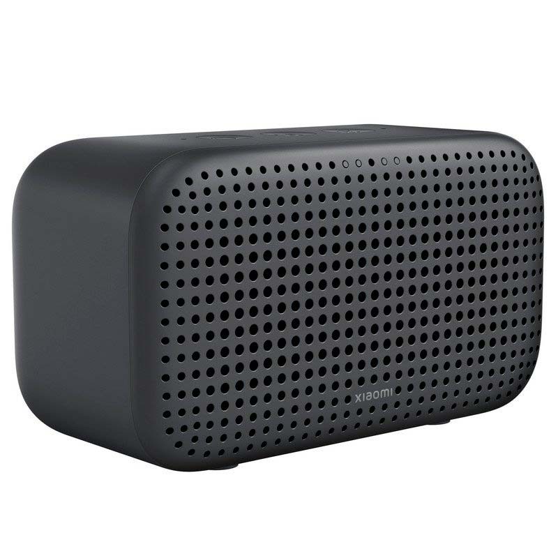 vista frontal y lateral del Altavoz inteligente con Alexa Xiaomi Smart Speaker Lite Negro