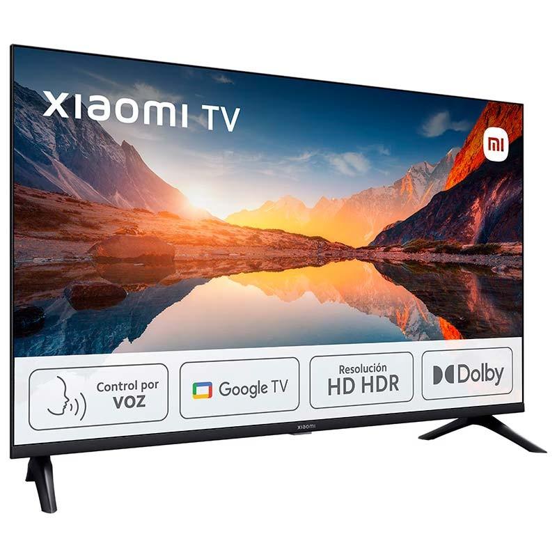 vista frontal e lateral esquerda da Televisão Xiaomi TV A 2025 de 32 polegadas