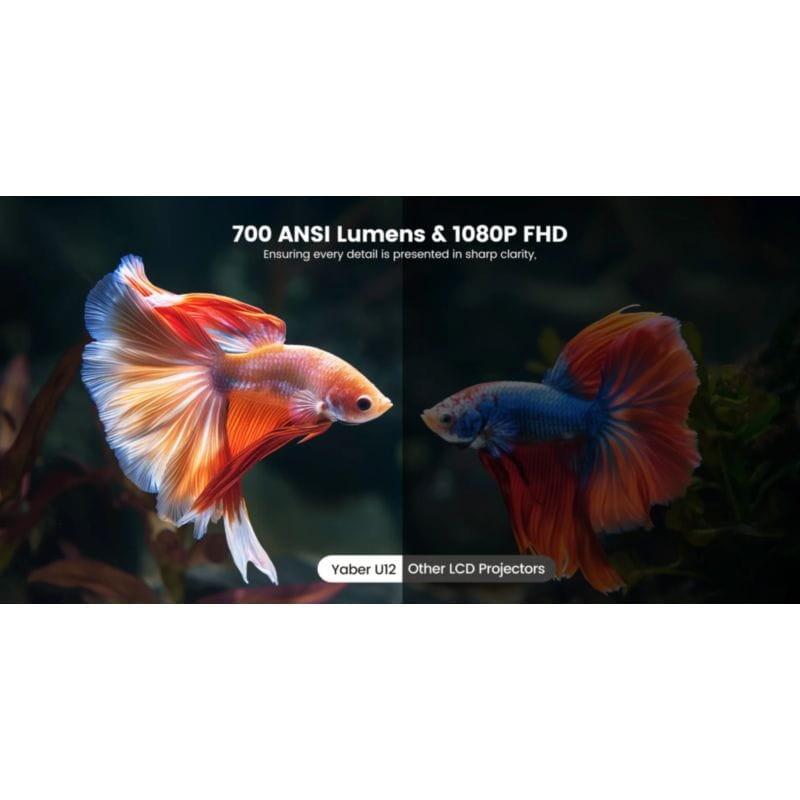 Lúmenes del Proyector Portátil Yaber U12 LCD FullHD – Negro