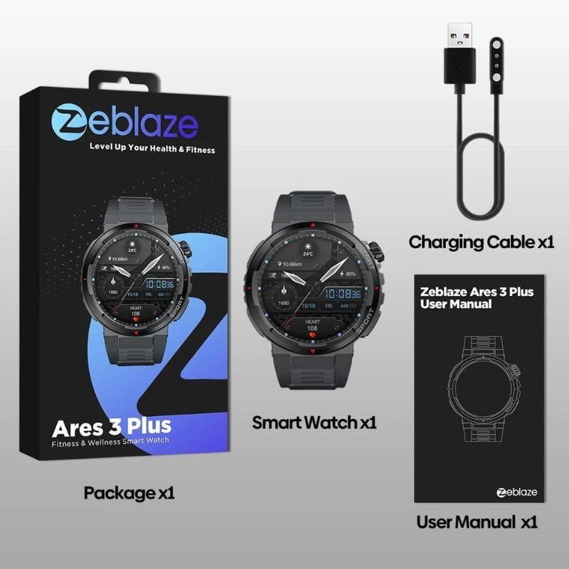 Zeblaze Ares 3 Plus Black - Contenu de la boîte de la montre intelligente