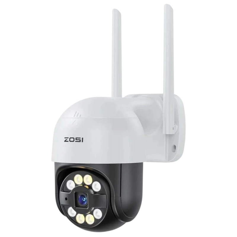 ZOSI C289 3MPx FullHD WiFi P/T IP66 IA Blanco + Tarjeta microSD 32GB - Cámara de seguridad IP