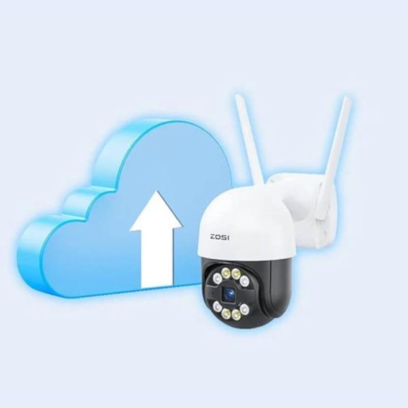 Nube de ZOSI C289 3MPx FullHD WiFi P/T IP66 IA Blanco + Tarjeta microSD 32GB - Cámara de seguridad IP