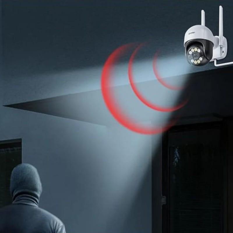 Alarma de ZOSI C289 3MPx FullHD WiFi P/T IP66 IA Blanco + Tarjeta microSD 32GB - Cámara de seguridad IP