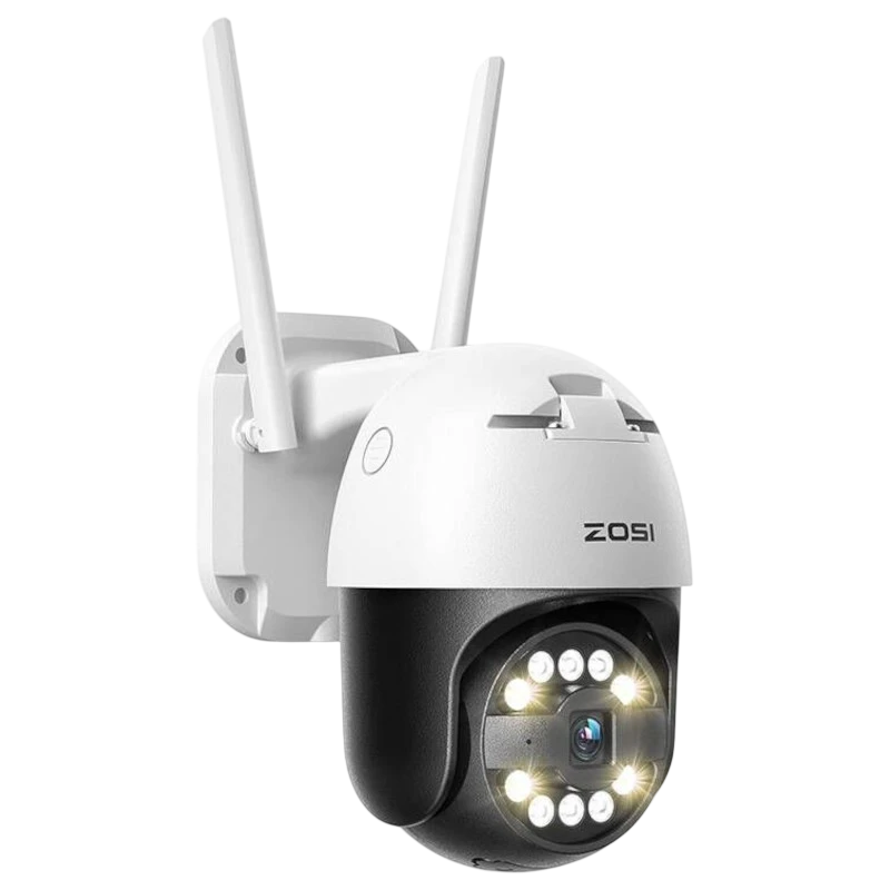 ZOSI C296 5MP 3K WiFi P/T PoE IP66 Branco + Cartão microSD 32GB - Câmara de segurança IP