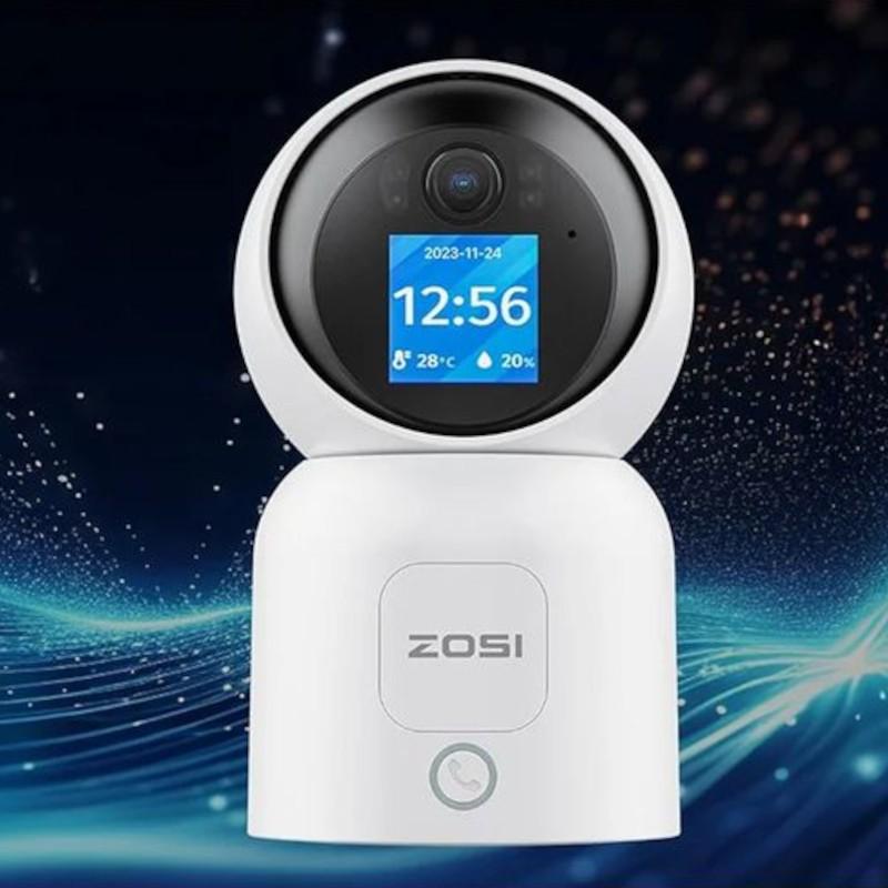 Écran de ZOSI C519M 4 MPx 2.5K P/T WiFi Double Détection de Mouvement Écran Blanc - Caméra de sécurité IP