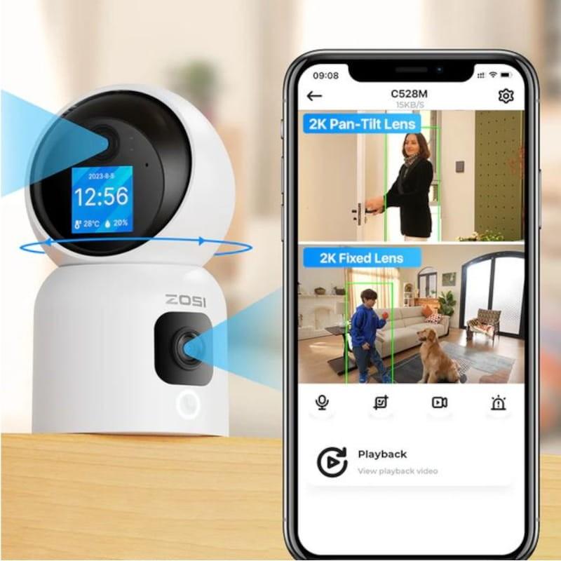 Copos de ZOSI C528M 6MPx 2K Dual P/T WiFi 5G Áudio bidirecional Detecção Branco - Câmara de segurança IP