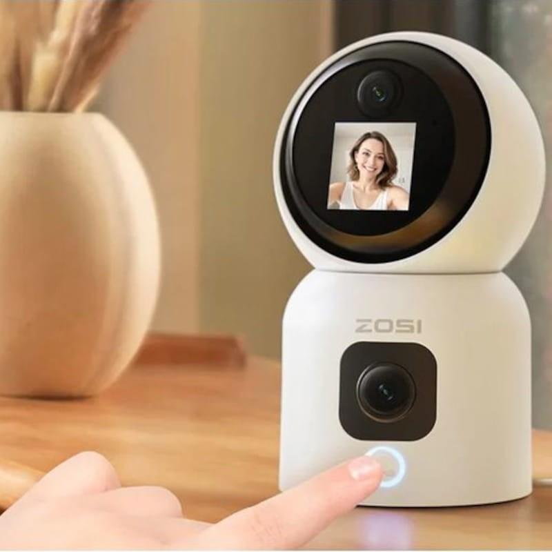 Ecrã de ZOSI C528M 6MPx 2K Dual P/T WiFi 5G Áudio bidirecional Detecção Branco - Câmara de segurança IP